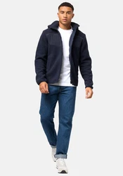 Stone Harbour Fleecejacke Illian Herren Outdoorjacke mit Kapuze Dunkelblau