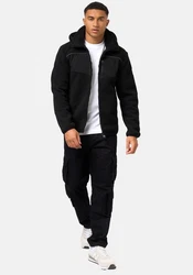 Stone Harbour Fleecejacke Illian Herren Outdoorjacke mit Kapuze Schwarz