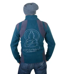 KUNST UND MAGIE Fleecejacke Buddha Türkis/Blau
