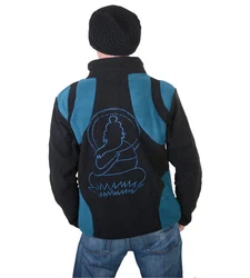 KUNST UND MAGIE Fleecejacke Buddha Blau/Hellblau/Türkis