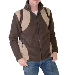 KUNST UND MAGIE Fleecejacke Buddha Braun/Beige/Grau/Khaki