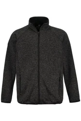 JP1880 Fleecejacke Strickfleece-Jacke Dunkelgrau/Schwarz/Grau