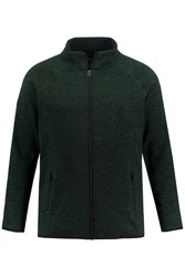 JP1880 Fleecejacke Strickfleece-Jacke Dunkelgrün/Grün