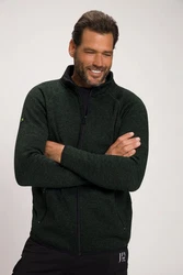 JP1880 Fleecejacke Strickfleece-Jacke Dunkelgrün/Grün