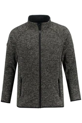 JP1880 Fleecejacke Strickfleece-Jacke Dunkelgrau/Grau/Hellgrau/Schwarz/Rot