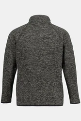 JP1880 Fleecejacke Strickfleece-Jacke Dunkelgrau/Grau/Hellgrau/Schwarz/Rot