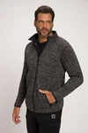 JP1880 Fleecejacke Strickfleece-Jacke Dunkelgrau/Grau/Hellgrau/Schwarz/Rot