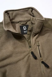 Brandit Fleecejacke Fleece Troyer Ripstop Braun/Dunkelgrün/Khaki
