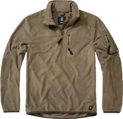 Brandit Fleecejacke Fleece Troyer Ripstop Braun/Dunkelgrün/Khaki