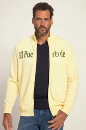 Fleecejacke Sweatjacke Stehkragen Vintage washed Print