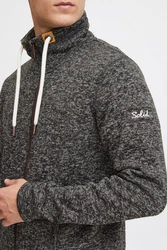 !Solid Fleecejacke SDLuki mit Stehkragen Hellgrau/Dunkelgrau/Grau