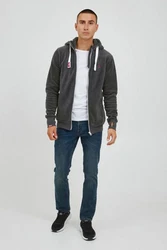 !Solid Fleecejacke SDLoki Sweatshirtjacke Hellgrau/Dunkelgrau/Grau