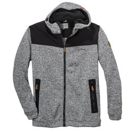 Fleecejacke bergren Herren Strick-Fleecejacke hellgrau melange