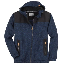 Fleecejacke bergren Herren Strick-Fleecejacke blau melange