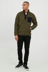 Indicode Fleecejacke IDTrout Herren mit Stehkragen Dunkelgrün/Grün