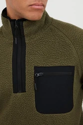 Indicode Fleecejacke IDTrout Herren mit Stehkragen Dunkelgrün/Grün