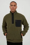 Indicode Fleecejacke IDTrout Herren mit Stehkragen Dunkelgrün/Grün
