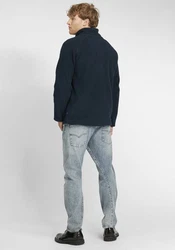 Indicode Fleecejacke IDTrout Herren mit Stehkragen Dunkelblau/Hellblau
