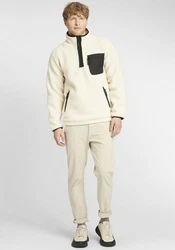 Indicode Fleecejacke IDTrout Herren mit Stehkragen Weiß/Beige/Khaki/Creme/Schwarz/Hellblau