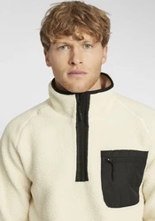 Indicode Fleecejacke IDTrout Herren mit Stehkragen Weiß/Beige/Khaki/Creme/Schwarz/Hellblau