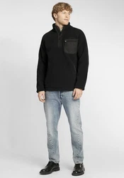 Indicode Fleecejacke IDTrout Herren mit Stehkragen Schwarz