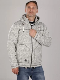 Fleecejacke Herren Jacke Strickjacke Sweatshirtjacke Pellworm mit Kapuze