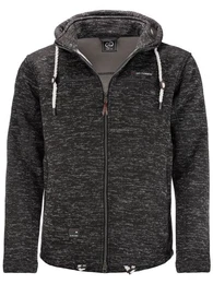 Fleecejacke Herren Jacke Strickjacke Sweatshirtjacke Pellworm mit Kapuze