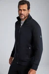 JP1880 Fleecejacke Sweatjacke Stehkragen Dunkelblau/Schwarz/Hellblau