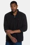 JP1880 Fleecejacke Outdoor Stehkragen Schwarz