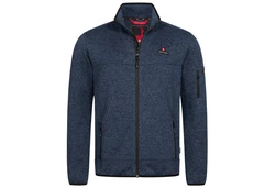 Hhenhorn Strickfleecejacke Tacul Herren Strickjacke Outdoor Sweatshirt Dunkelblau/Hellblau/Rot