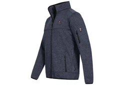 Hhenhorn Strickfleecejacke Tacul Herren Strickjacke Outdoor Sweatshirt Dunkelblau/Hellblau/Rot