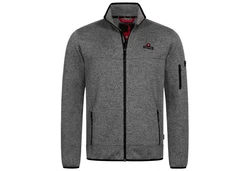 Hhenhorn Strickfleecejacke Tacul Herren Strickjacke Outdoor Sweatshirt Dunkelgrau/Hellgrau/Grau/Rot