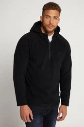 Sweatshirt Fleece-Hoodie Kapuze halber Zipper