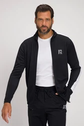 JP1880 Fleecejacke Trainingsjacke Fitness Stehkragen Schwarz