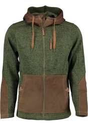 Tom Collins Strickfleecejacke Mumep Herren Outdoorjacke hochgeschlossen mit Kapuze Dunkelgrün/Grün