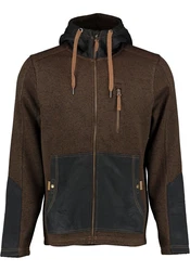 Tom Collins Strickfleecejacke Mumep Herren Outdoorjacke hochgeschlossen mit Kapuze Dunkelgrün/Khaki/Dunkelbraun/Braun/Grau