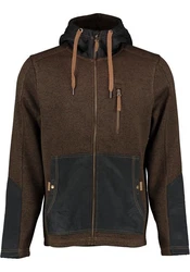 Tom Collins Strickfleecejacke Mumep Herren Outdoorjacke hochgeschlossen mit Kapuze Dunkelgrün/Khaki/Dunkelbraun/Braun/Grau