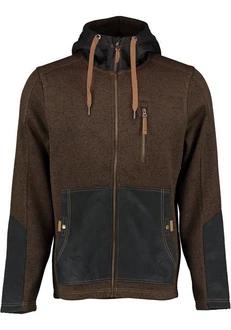 Tom Collins Strickfleecejacke Mumep Herren Outdoorjacke hochgeschlossen mit Kapuze Dunkelgrün/Khaki/Dunkelbraun/Braun/Grau