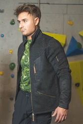 Tom Collins Strickfleecejacke Direne Herren Outdoorjacke Schwarz/Dunkelgrau/Braun