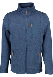 OS-Trachten Strickfleecejacke Nucku Outdoorjacke mit Stehkragen und Brusttasche Hellblau/Dunkelblau/Blau/Grau