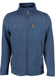 Strickfleecejacke Nucku Outdoorjacke mit Stehkragen und Brusttasche in Kontraststoff