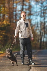 OS-Trachten Strickfleecejacke Nucku Outdoorjacke mit Stehkragen und Brusttasche Beige/Rot/Rosa/Braun
