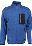 OS-Trachten Strickfleecejacke Nucku Outdoorjacke mit Stehkragen und Brusttasche Blau/Dunkelblau