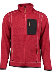 OS-Trachten Strickfleecejacke Nucku Outdoorjacke mit Stehkragen und Brusttasche Dunkelrot/Rot