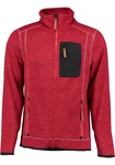 OS-Trachten Strickfleecejacke Nucku Outdoorjacke mit Stehkragen und Brusttasche Dunkelrot/Rot
