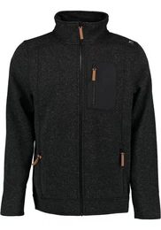 Strickfleecejacke Nucku Outdoorjacke mit Stehkragen und Brusttasche in Kontraststoff