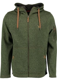 Strickfleecejacke Vazabi Herren Kapuzenjacke mit Hirsch-Stickerei auf der Brust