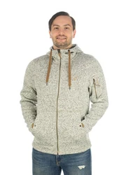 Tom Collins Strickfleecejacke Vazabi Herren Kapuzenjacke Hellgrau/Grau