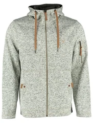 Strickfleecejacke Vazabi Herren Kapuzenjacke mit Hirsch-Stickerei auf der Brust