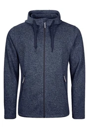Fleecejacke Lagerfeuer verstellbare Kapuze melierter Strickfleece